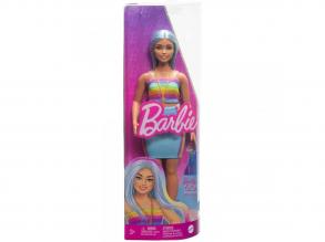 Barbie: Fashionista stílus baba színes csíkos ruhában - Mattel