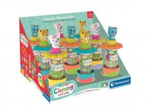 Clemmy: Puha színes építőkockák figurával virágos tárolóban 1db - Clementoni