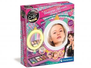Crazy Chic: Világító unikornisos sminkelő tükör - Clementoni