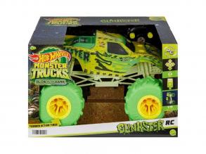 Hot Wheels: Monster Trucks - RC távirányítós sötétben világító Gunkster autó 18cm - Mattel