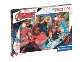 Marvel: Bosszúállók Supercolor csillámos-puzzle 104db-os - Clementoni