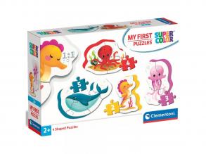 MyFirst Puzzle: 4 az 1-ben víz alatti állatok Supercolor bébi puzzle - Clementoni