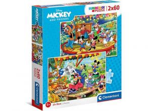 Mickey egér Supercolor 2 az 1-ben puzzle 2x60db-os - Clementoni