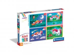 Egy nap az unikornisokkal 4 az 1-ben puzzle - Clementoni