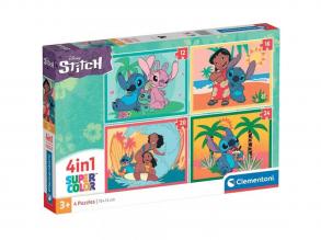 Disney Stitch 4az1-ben Supercolor puzzle - Clementoni