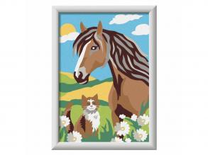 Ravensburger CreArt Számok szerint festés - Ló és cica