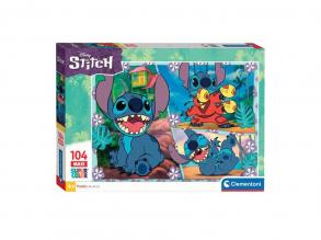 Clementoni Puzzle Super Colour Maxi Disney Stitch, 104 darab.