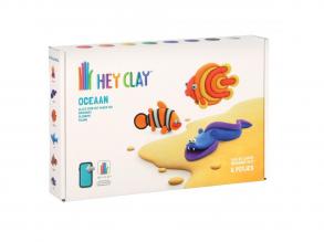 Hey Clay színes gyurmaszett: Óceán, 6 szín, 3 figura