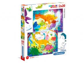 Clementoni: dinoszauruszos 2x20 darabos puzzle