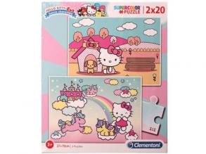 Hello Kitty Supercolor 2 az 1-ben puzzle 2x20db-os - Clementoni