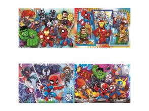 Marvel Bosszúállók Supercolor 4 az 1-ben puzzle 2x20 db-os és 2x60 db-os - Clementoni
