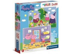 Peppa malac Supercolor 2 az 1-ben puzzle 2x20db-os - Clementoni