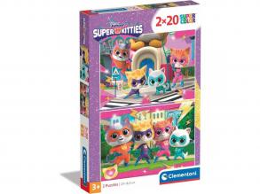 Super Kitties 2x20 db-os Supercolor puzzle - Clementoni