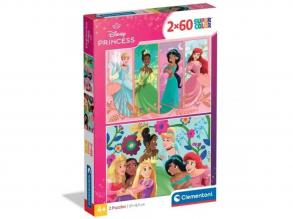 Disney Hercegnők 2x60db-os Supercolor puzzle - Clementoni