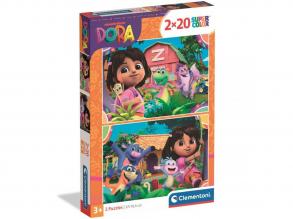 Dóra a felfedező 2x20db-os Supercolor puzzle - Clementoni
