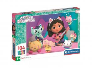 Gabby babaháza: Super Color Puzzle 104 darabos - Clementoni