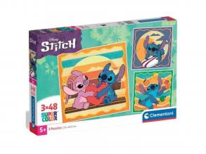 Disney Stitch és Angel 3x48db-os Supercolor puzzle - Clementoni