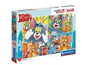Tom és Jerry Supercolor 3 az 1-ben puzzle 3x48db-os - Clementoni