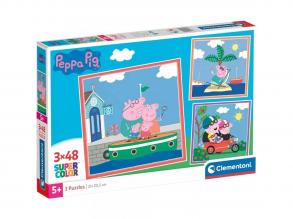 Peppa malac 3x48 db-os Supercolor puzzle - Clementoni