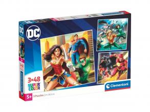 DC Az igazság ligája 3x48 db-os Supercolor puzzle - Clementoni