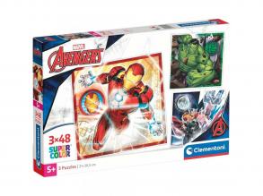 Bosszúállók 3x48 db-os Supercolor puzzle - Clementoni