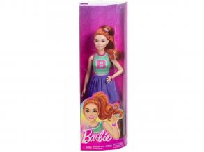 Barbie Fashionista stílusos baba vörös hajjal lila szoknyában - Mattel