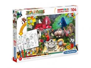 Zafari Double 2 az 1-ben 104db-os színezhető kétoldalas puzzle - Clementoni