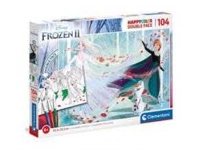 Jégvarázs II. Double 2 az 1-ben 104db-os színezhető kétoldalas puzzle - Clementoni