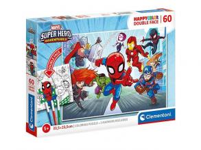 Marvel Szuperhősök színezhető kétoldalas puzzle 60 db-os - Clementoni