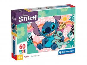 Lilo és Stitch Scrump plüssel 60db-os supercolor puzzle - Clementoni