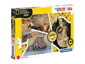 National Geographic Vadvilági kalandor Supercolor puzzle 104db-os - Clementoni