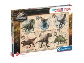 Jurassic World 104db-os Super Color Puzzle - Clementoni