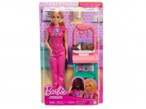 Barbie szőke hajú gyerekorvos karrierbaba játékszett - Mattel