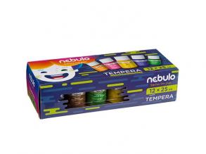 Nebulo: Színes tempera készlet 25ml-es tégelyben 12db-os szett