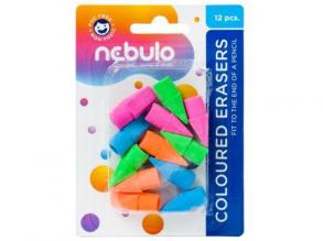 Nebulo: Színes ceruzavég radírok 12db-os szett