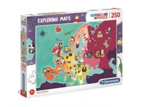 Felfedező térkép - Európa nagyjai 250 db-os puzzle - Clementoni