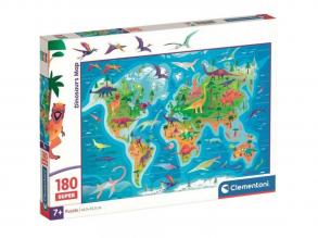 Dinoszauruszok térképe 180 db-os Super puzzle - Clementoni