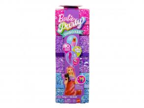 Barbie Party Unbox Glam baba meglepetés kiegészítőkkel, piros
