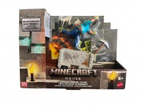 Minecraft A Film - Steve és a bányakocsi játékszett - Mattel