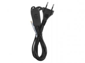 EMOS szerelési kábel 2x0,75 fekete kapcsolóval 3m