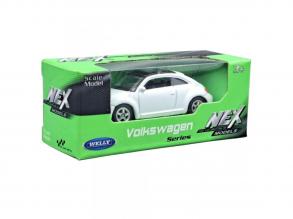 Welly: Volkswagen Bogár fehér kisautó modell 1/64