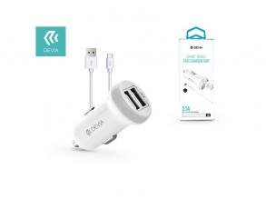 Devia ST331190 Devia Smart dual port USB Type-C 3.1A/2xUSB/USB Type-C kábel autós töltő
