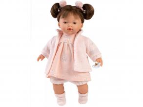 Llorens: Vera 33cm-es baba hanggal rózsaszín ruhában