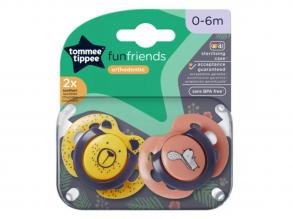 Tommee Tippee: FunFriends 2 db-os ortodontikus cumi szett több változatban (06 hó)