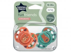 Tommee Tippee: FunFriends 2 db-os ortodontikus cumi szett több változatban (18-36 hó)
