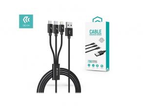 Devia ST337086 fekete 3in1 adat- és töltőkábel