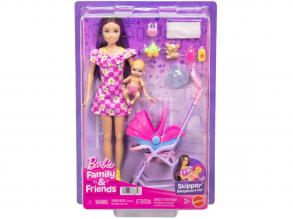 Barbie baba virágos ruhában bébiszitter játékszett - Mattel