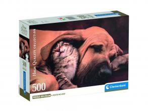 Cica és kutya, HQC 500 darabos puzzle - Clementoni