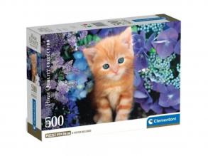 Vörös cica a virágok között 500 db-os HQC kompakt puzzle - Clementoni