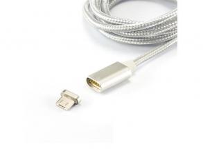 Sbox MAGNETIC-MUSB 1m mágneses ezüst Micro USB kábel